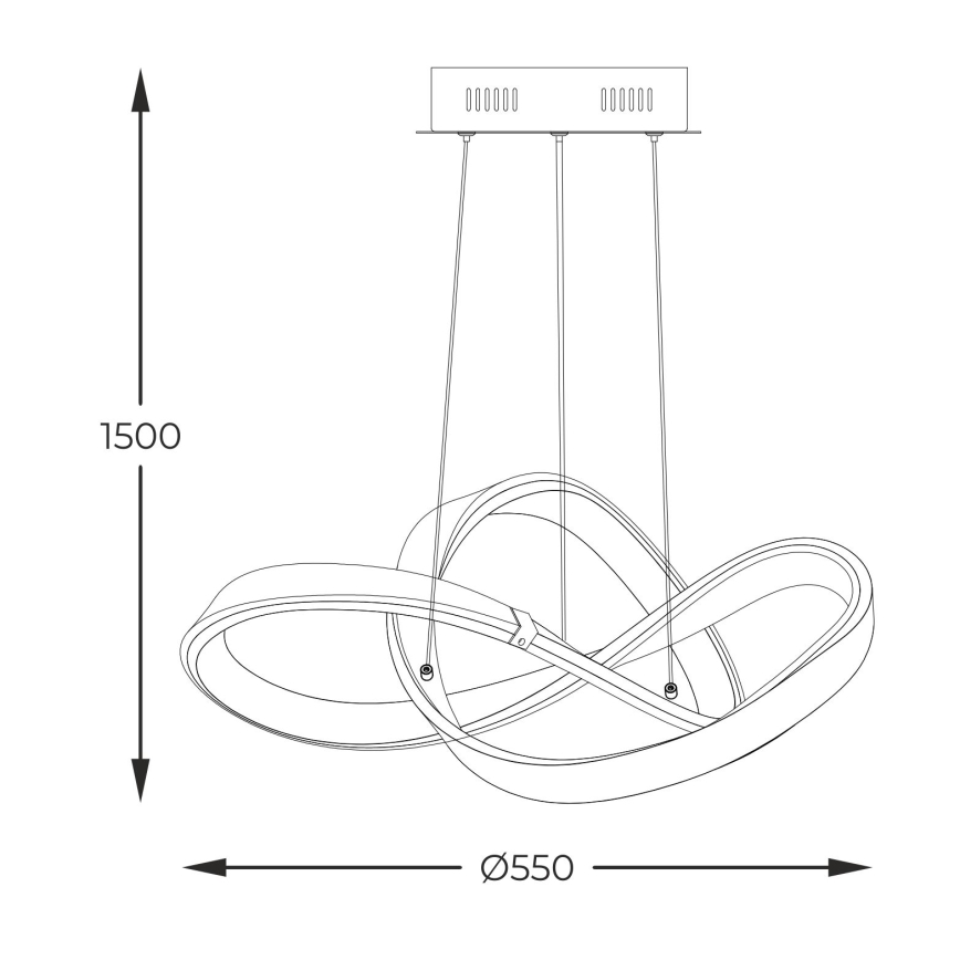 Zuma Line - LED Reguliuojamas pakabinamas sietynas LED/44W/230V juoda/auksas