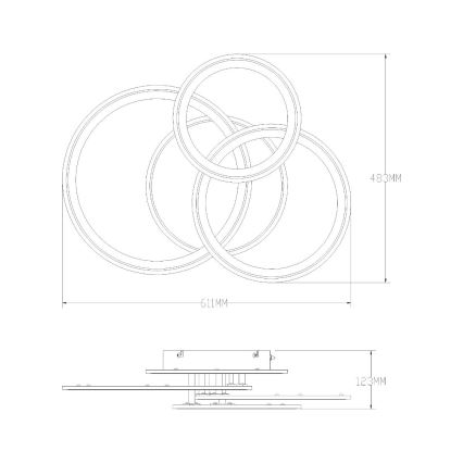 Zuma Line - LED Pritemdomas lubinis šviestuvas LED/55W/230V 3000-6000K balta + nuotolinio valdymo pultas