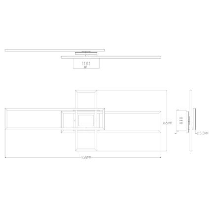 Zuma Line - LED Pritemdomas lubinis šviestuvas LED/55W/230V 3000-6000K juoda + nuotolinio valdymo pultas
