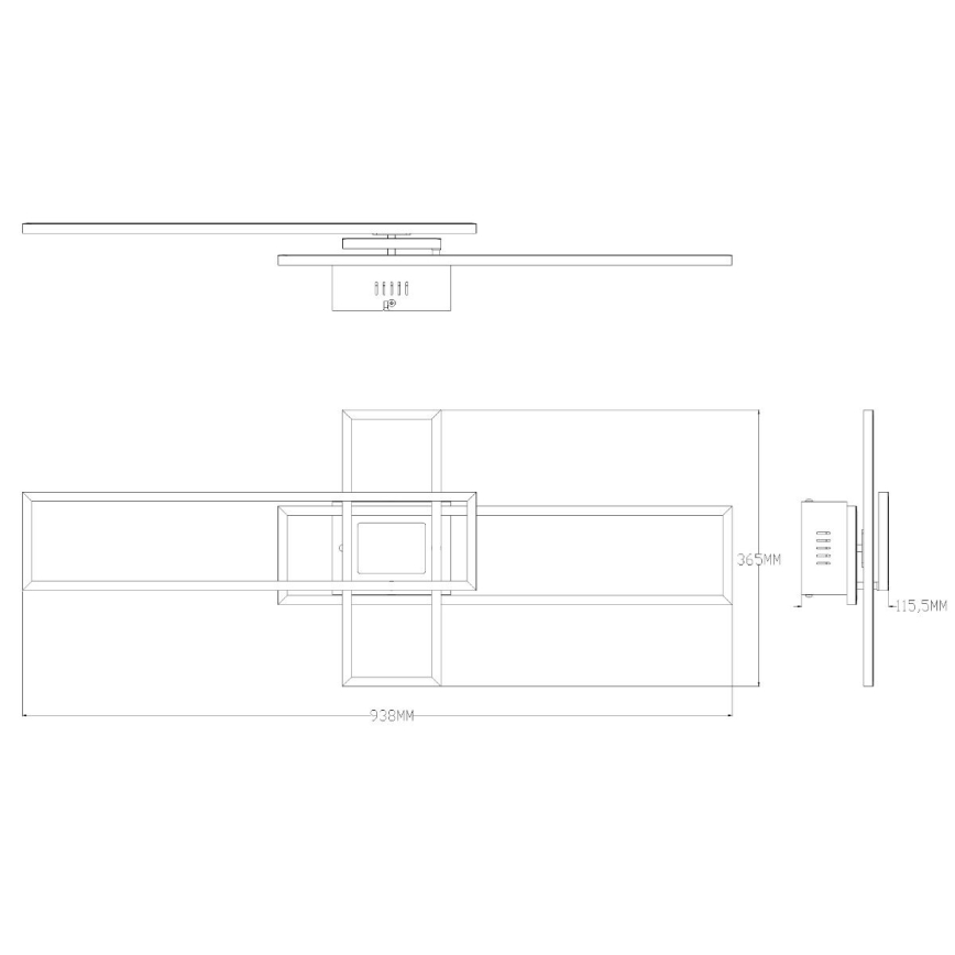 Zuma Line - LED Pritemdomas lubinis šviestuvas LED/55W/230V 3000-6000K juoda + nuotolinio valdymo pultas