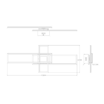 Zuma Line - LED Pritemdomas lubinis šviestuvas LED/55W/230V 3000-6000K juoda/auksas + nuotolinio valdymo pultas
