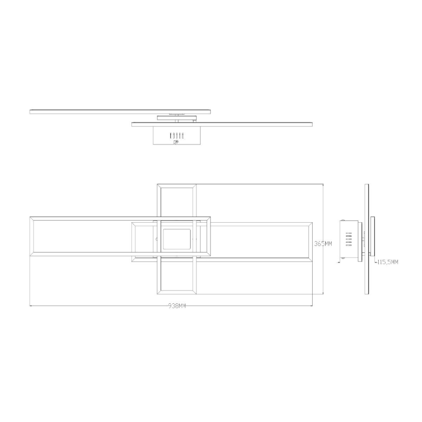 Zuma Line - LED Pritemdomas lubinis šviestuvas LED/55W/230V 3000-6000K juoda/auksas + nuotolinio valdymo pultas