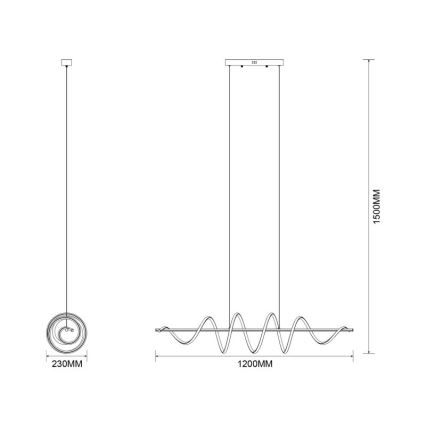 Zuma Line - LED liustra ant laido LED/60W/230V juoda