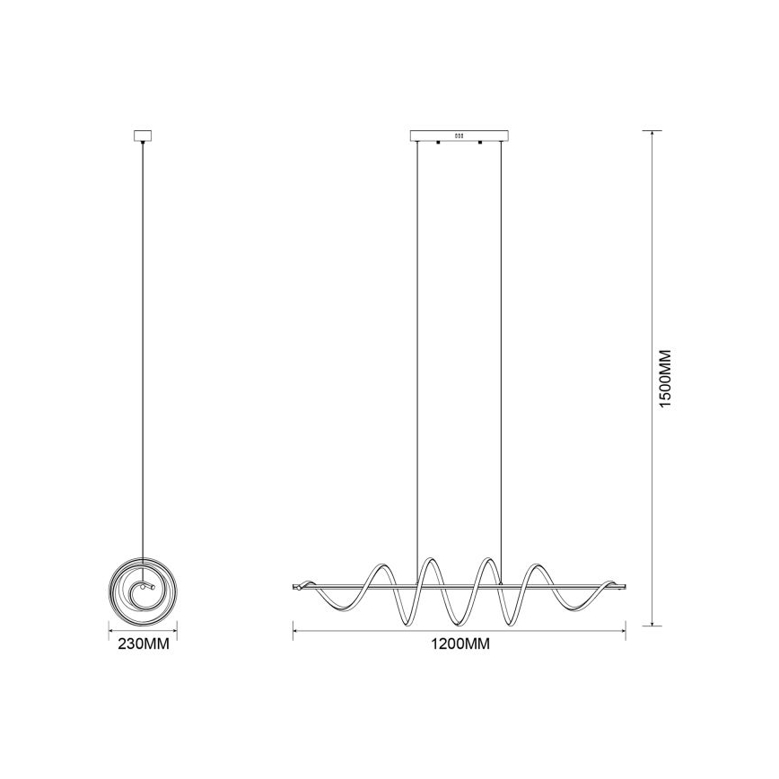 Zuma Line - LED liustra ant laido LED/60W/230V juoda