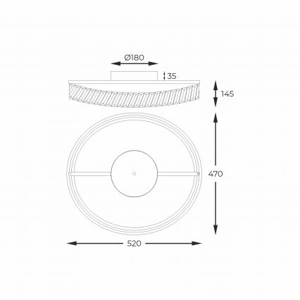 Zuma Line - dimeriuojamas LED lubų šviestuvas LED/36W/230V Ø 52 cm rožinio aukso