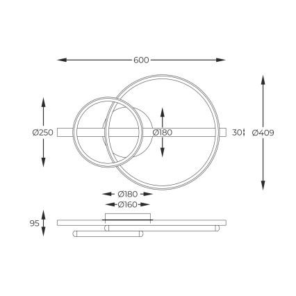 Zuma Line - LED reguliuojamas paviršinis šviestuvas LED/17W/230V