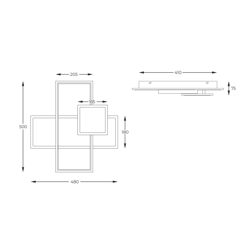 Zuma Line - LED reguliuojamas lubų šviestuvas LED/46W/230V juodas