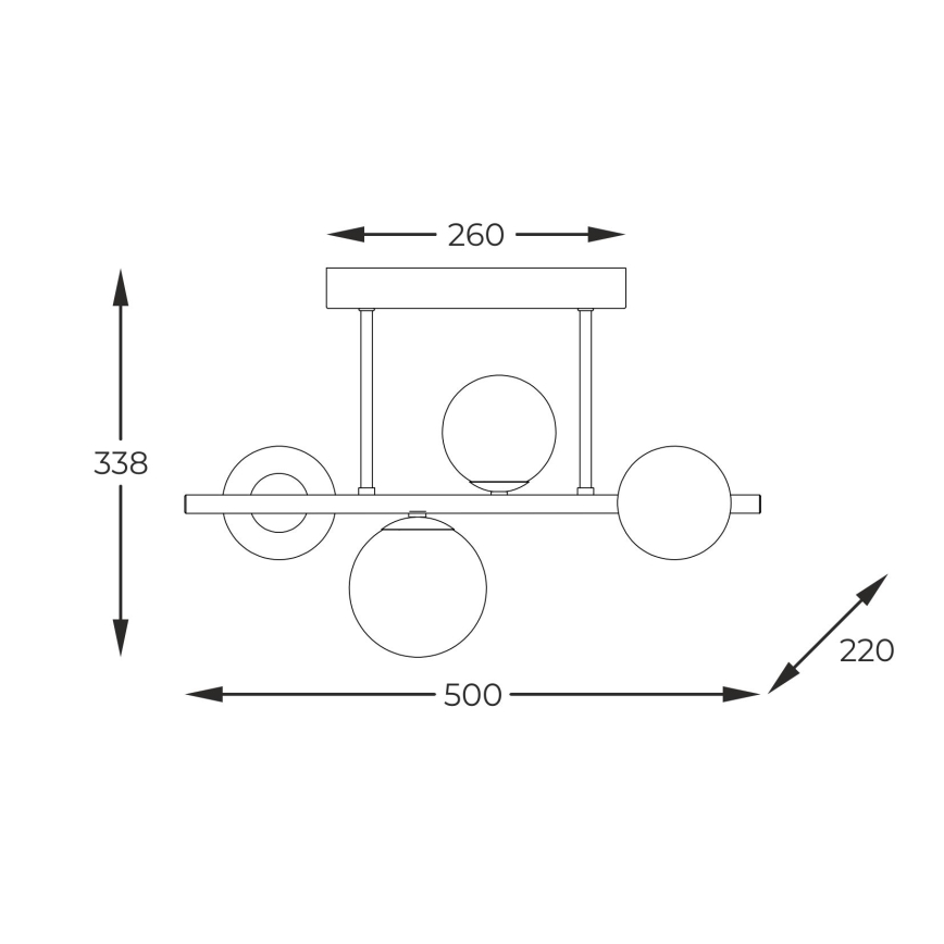 Zuma Line - Sietynas ant stulpo 4xG9/3,5W/230V auksas