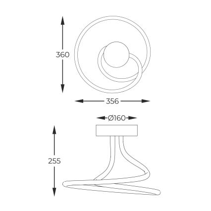 Zuma Line - LED reguliuojamas paviršinis šviestuvas LED/26W/230V juodas