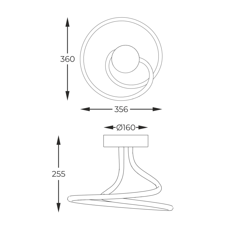 Zuma Line - LED reguliuojamas paviršinis šviestuvas LED/26W/230V juodas