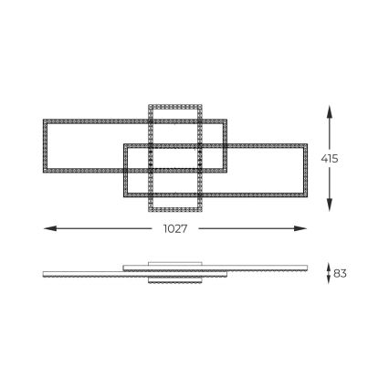 Zuma Line - LED Pritemdomi krištoliniai lubiniai šviestuvai LED/52W/230V 2700-6000K juoda + nuotolinio valdymo pultas