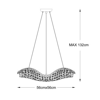 Zuma Line - Pakabinamas liustras ant laido 8xG9/42W/230V auksinis