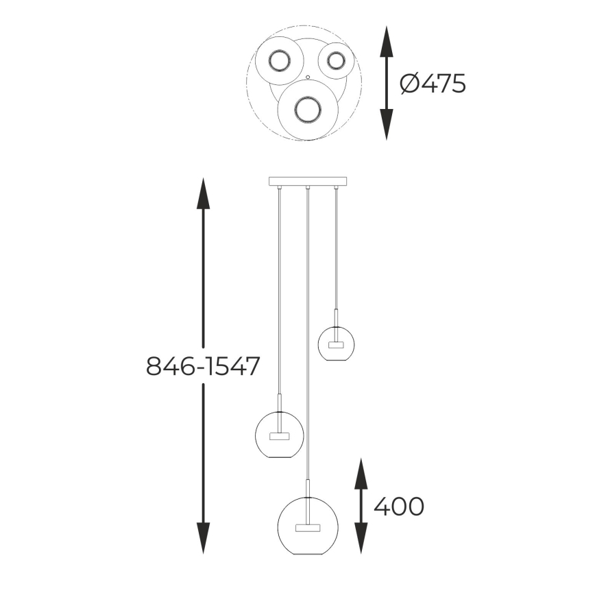 Zuma Line - LED Pakabinamas sietynas 3xLED/5W/230V blizgus chromas