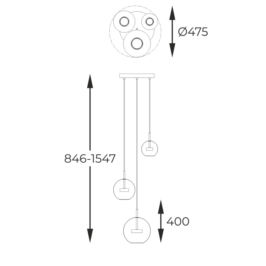 Zuma Line - LED Pakabinamas sietynas 3xLED/5W/230V auksas