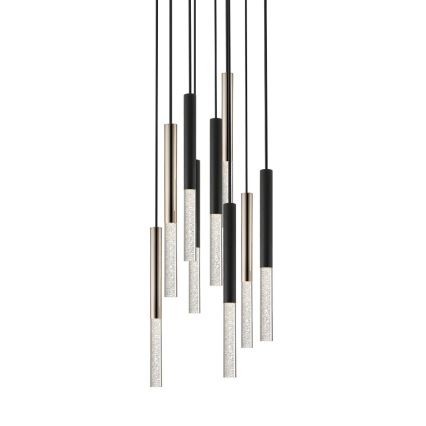 Zuma Line - LED Pakabinamas sietynas 9xLED/5W/230V juoda/žalvaris