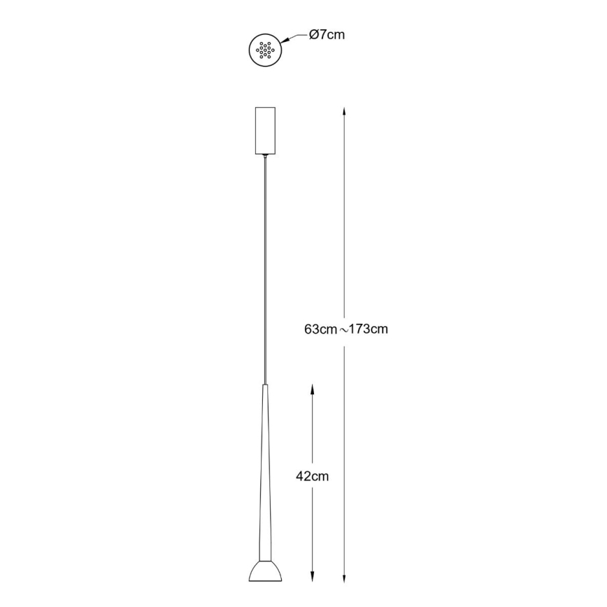 Zuma Line - pakabinamas LED šviestuvas ant laido LED/5W/230V juodas