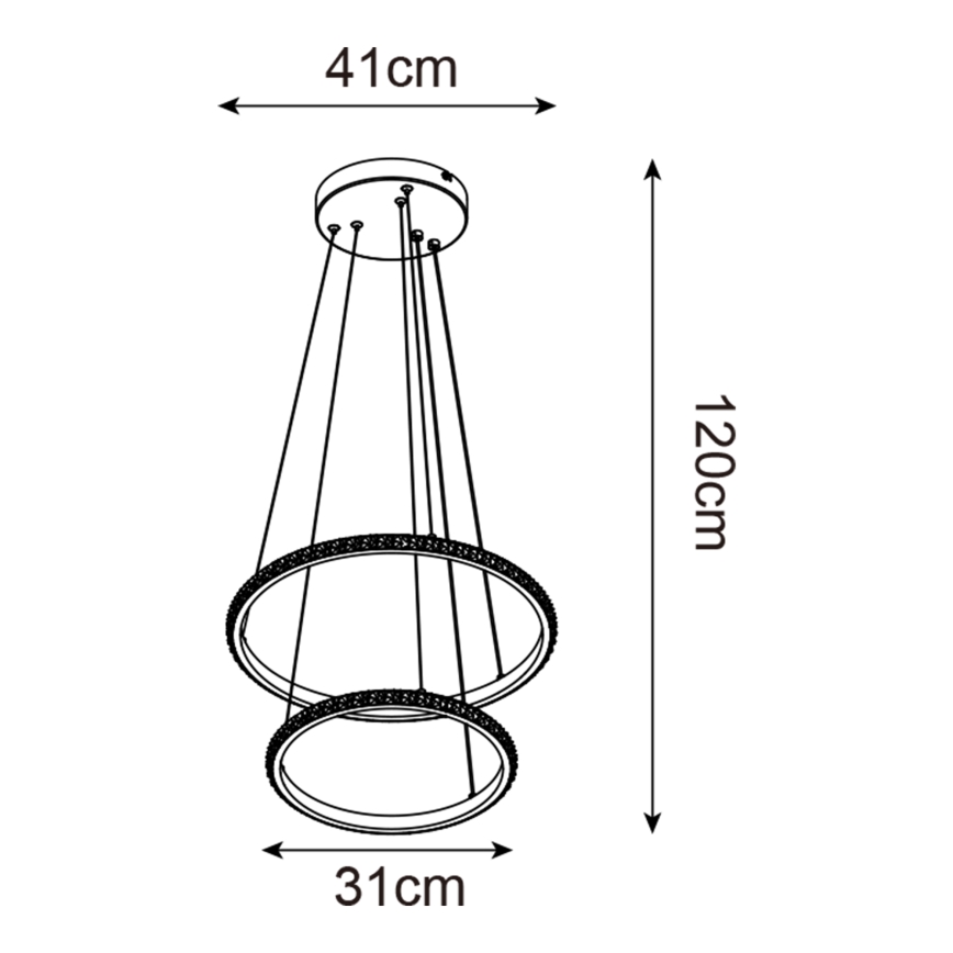 Zuma Line - LED Pakabinamas sietynas RIDE LED/22W/230V + LED/14W diametras 41 cm juoda