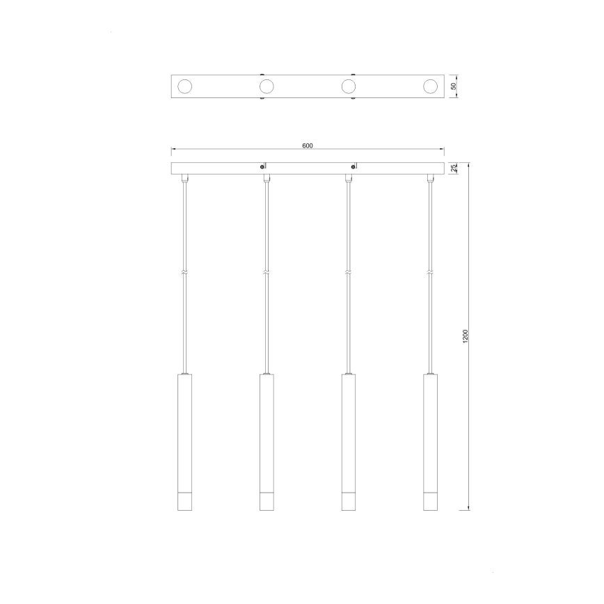 Zuma Line - Pakabinamas šviestuvas ant laido 4xG9/5W/230V juodas