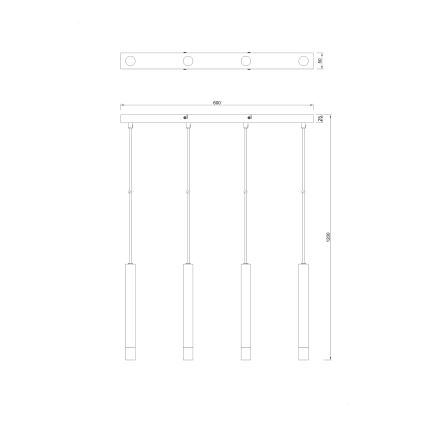 Zuma Line - Pakabinamas šviestuvas ant laido 4xG9/5W/230V auksinis