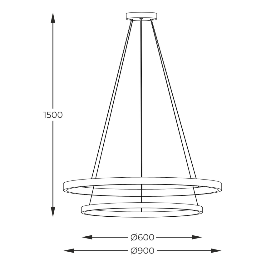 Zuma Line - LED Pakabinamas sietynas LED/72W/230V 3000/4000/6000K diametras 90 cm juoda