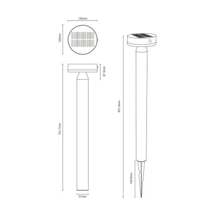 Zuma Line - LED šviestuvas, įkraunamas saulės energija su judesio ir prieblandos jutikliu LED/4,5W/2000 mAh IP44 juoda