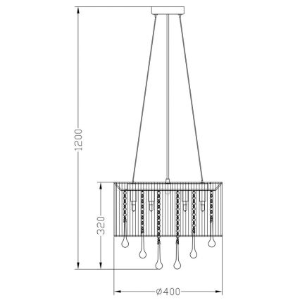 Zuma Line - Pakabinamas sietynas 8xG9/40W/230V juodas