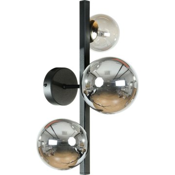 Zuma Line - Sieninis šviestuvas 3xG9/8W/230V juoda/dūminė juoda