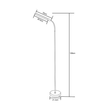 Zuma Line - LED reguliuojama stovinti lempa LED/10W/230V 3000/4500/6500K juoda