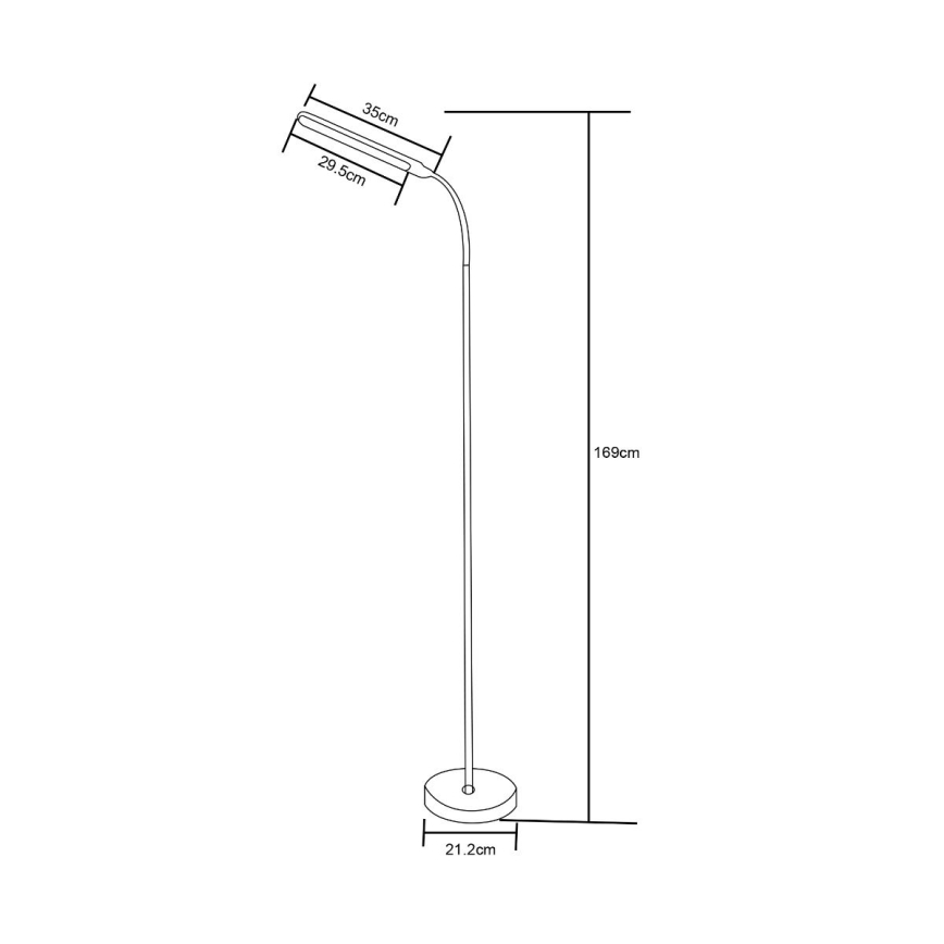 Zuma Line - LED reguliuojama stovinti lempa LED/10W/230V 3000/4500/6500K juoda