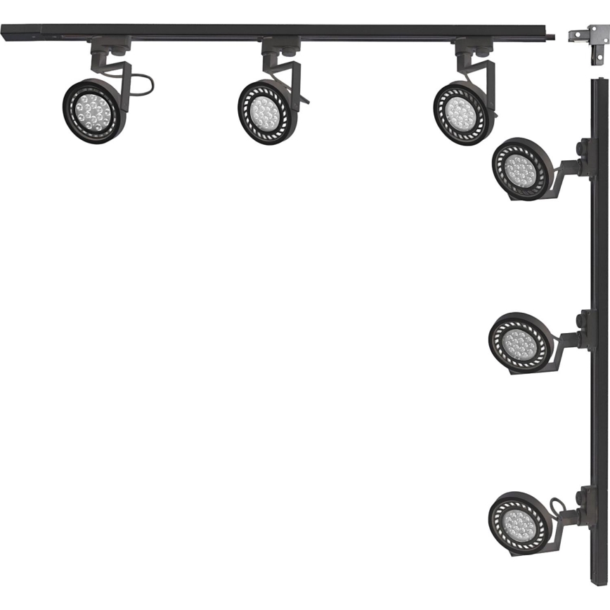 Zuma Line - Taškinis šviestuvas bėgelių sistemoje 6xGU10/15W/230V juodas