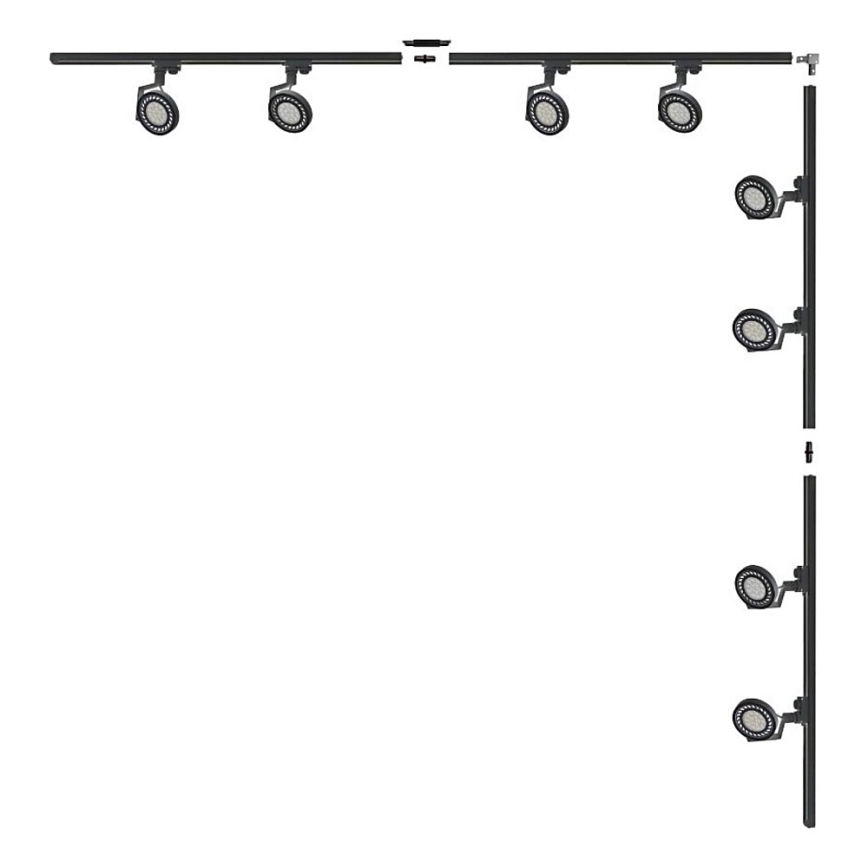 Zuma Line - Taškinis šviestuvas bėginėje sistemoje 8xGU10/15W/230V juodas