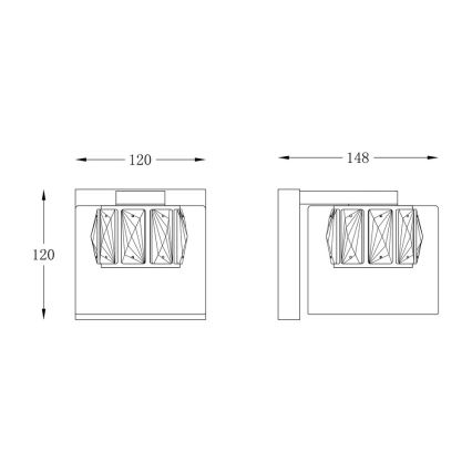 Zuma Line - LED Kristalinis sieninis šviestuvas LED/5W/230V