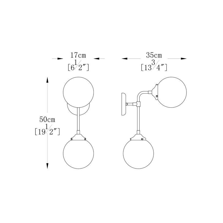 Zuma Line - Sieninis šviestuvas 2xE27/40W/230V