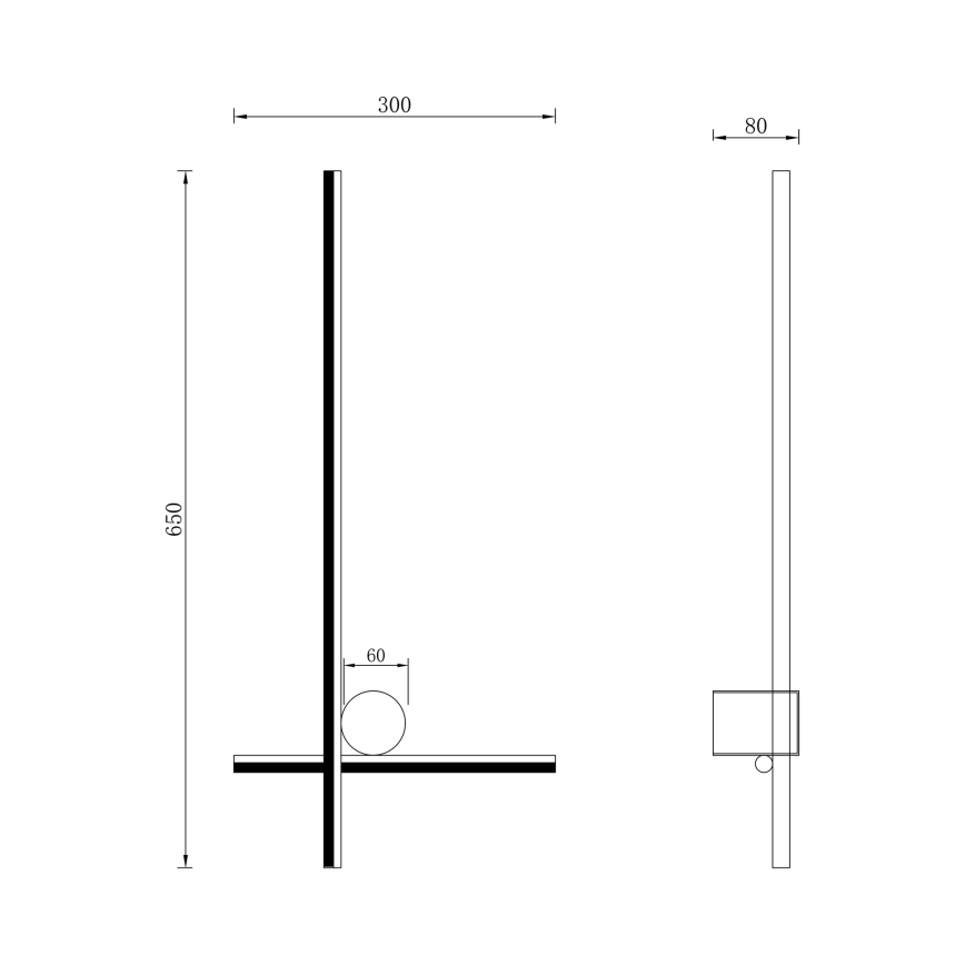 Zuma Line - LED sieninis šviestuvas LED/14W/230V juoda