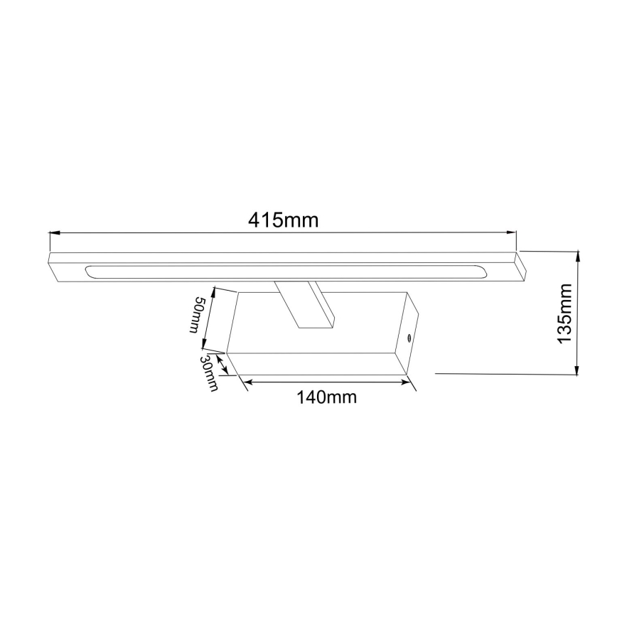 Zuma Line - LED vonios veidrodžio apšvietimas LED/12W/230V 41 cm IP44 juoda