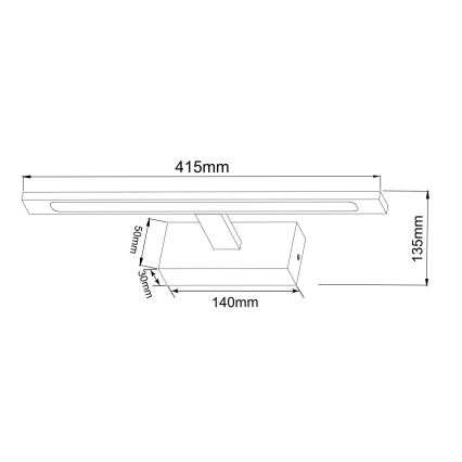 Zuma Line - LED vonios veidrodžio apšvietimas LED/12W/230V 41 cm IP44 auksas