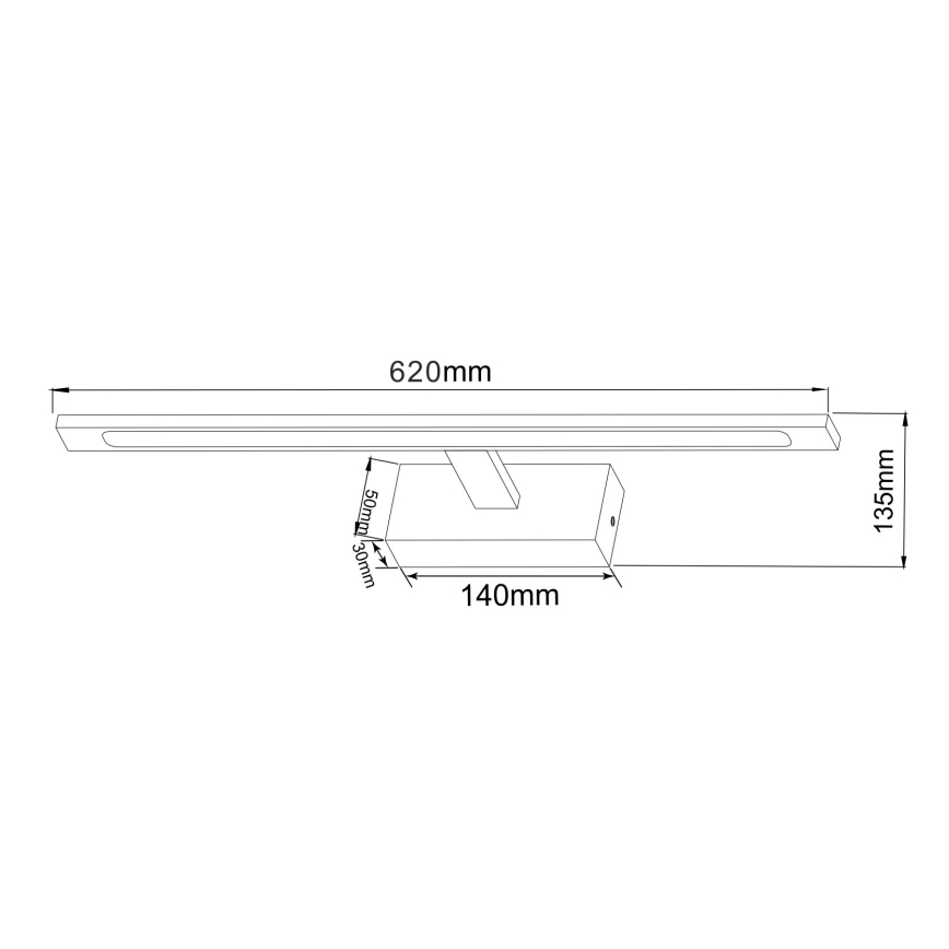 Zuma Line - LED vonios veidrodžio apšvietimas LED/20W/230V 62 cm IP44 juoda