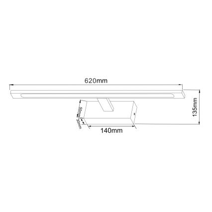 Zuma Line - LED vonios veidrodžio apšvietimas LED/20W/230V 62 cm IP44 blizgus chromas