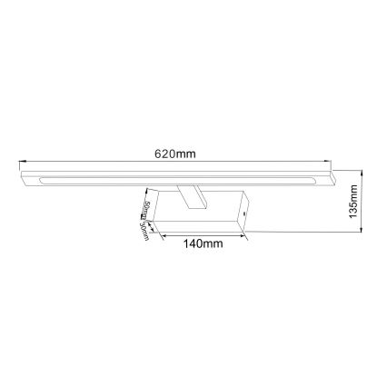 Zuma Line - LED vonios veidrodžio apšvietimas LED/20W/230V 62 cm IP44 auksas