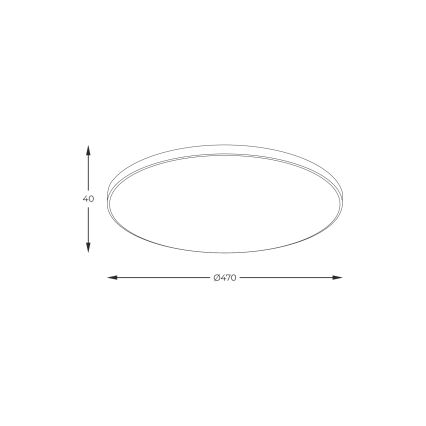 Zuma Line - VERI LED lubų šviestuvas, 44 W, 230 V, skersmuo 47 cm, juodas