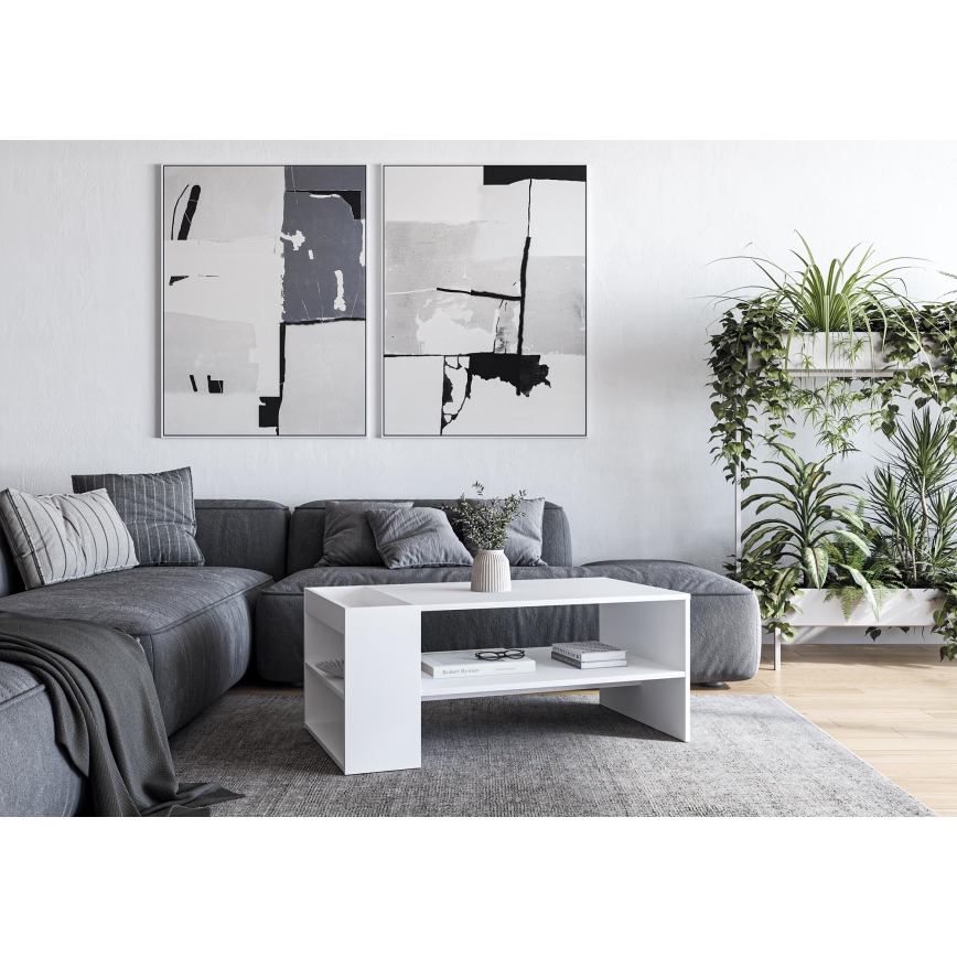 Žurnalinis staliukas BELA 100x42 cm baltas