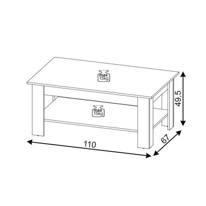 Žurnalinis staliukas COCO, baltas