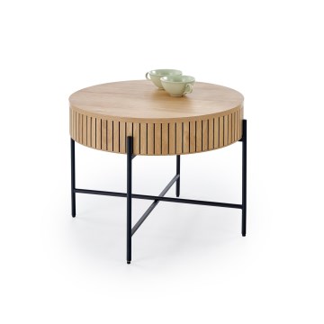 Žurnalinis staliukas DANTE Ø 67 cm ruda/juoda