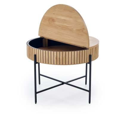Žurnalinis staliukas DANTE Ø 67 cm ruda/juoda