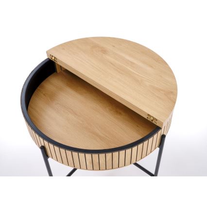 Žurnalinis staliukas DANTE Ø 67 cm ruda/juoda