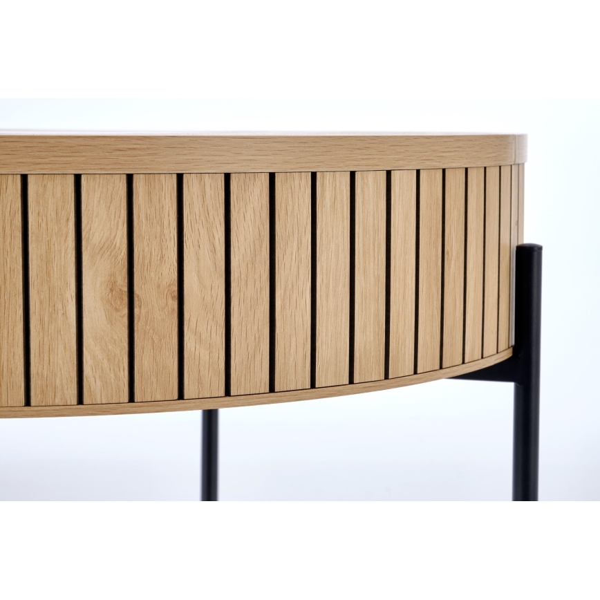 Žurnalinis staliukas DANTE Ø 67 cm ruda/juoda