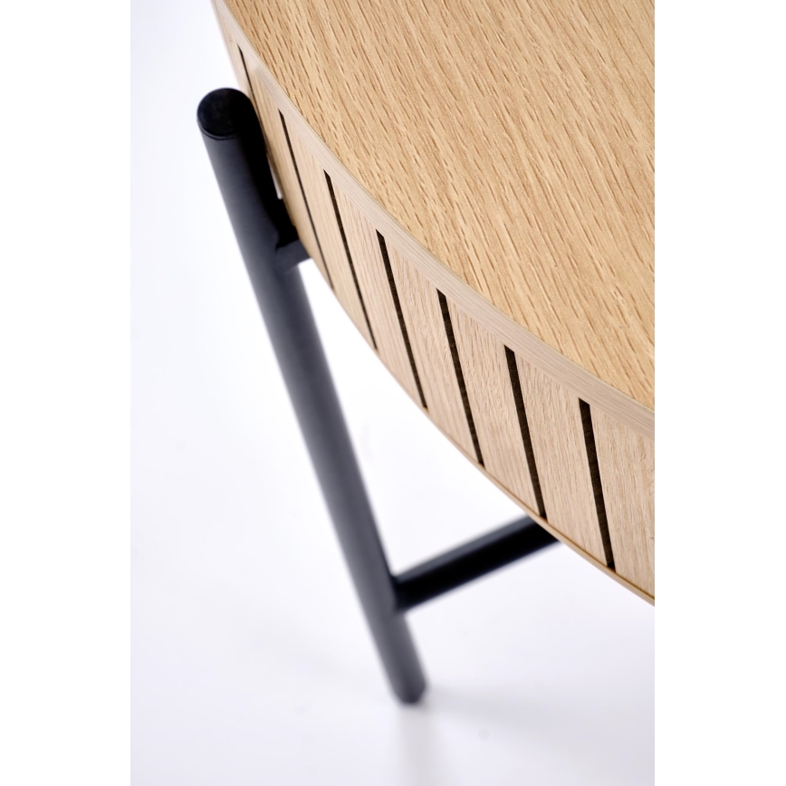 Žurnalinis staliukas DANTE Ø 67 cm ruda/juoda