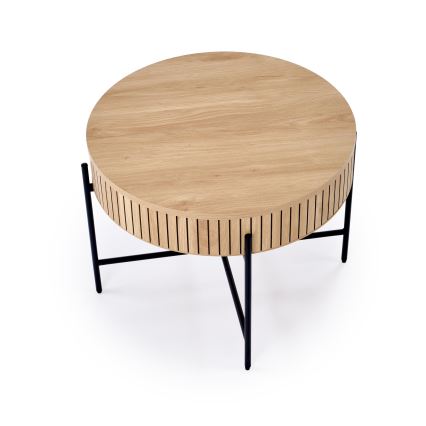 Žurnalinis staliukas DANTE Ø 67 cm ruda/juoda