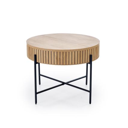 Žurnalinis staliukas DANTE Ø 67 cm ruda/juoda