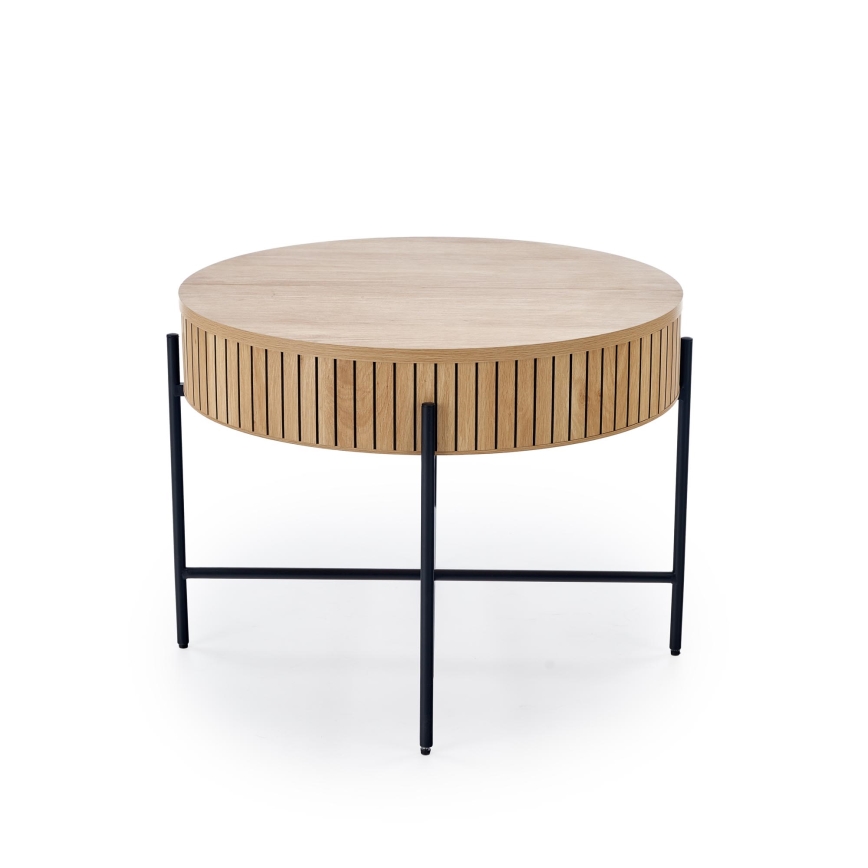 Žurnalinis staliukas DANTE Ø 67 cm ruda/juoda